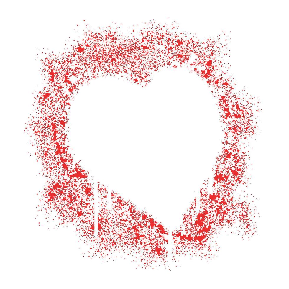 Graffiti heart icon with red spray paint vector