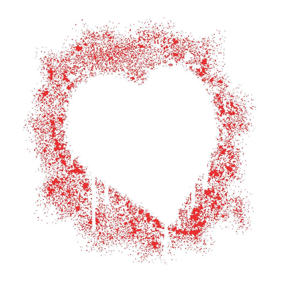 pintada corazón icono con rojo rociar pintar vector