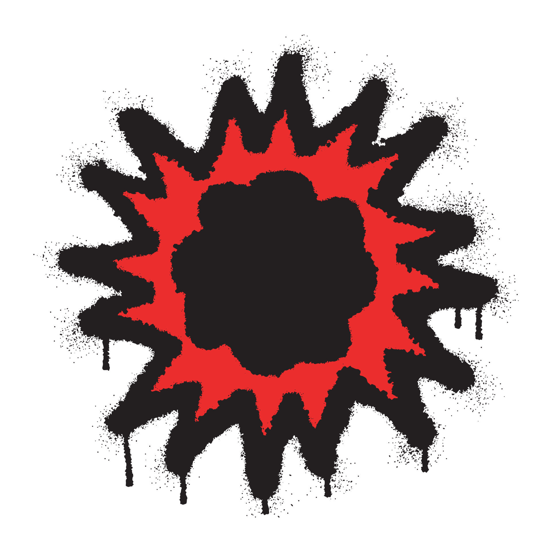 explosion graffiti with word boom sprayed in black spray paint. Vector