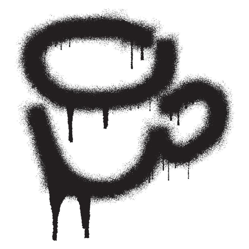 pintada taza icono con negro rociar pintar. vector ilustración
