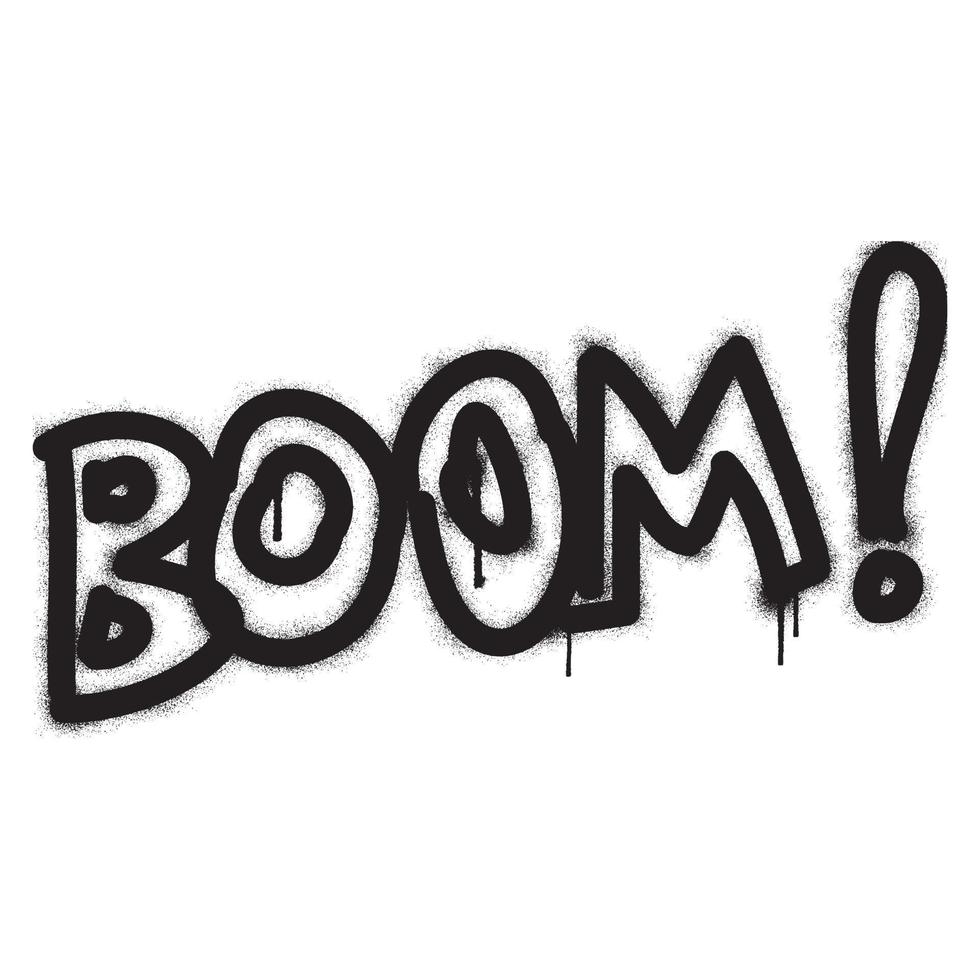 Graffiti BOOM  word with black spray paint. vector