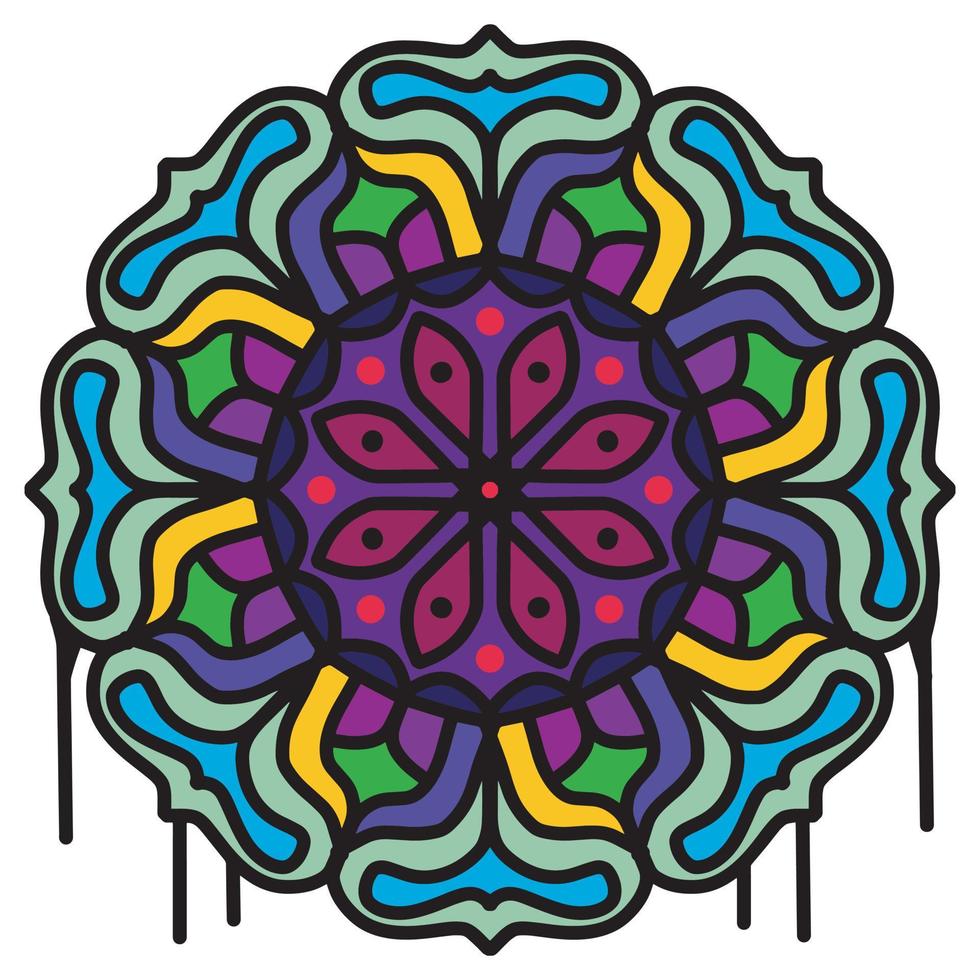 Abstract floral ornament graffiti Mandala pattern vector