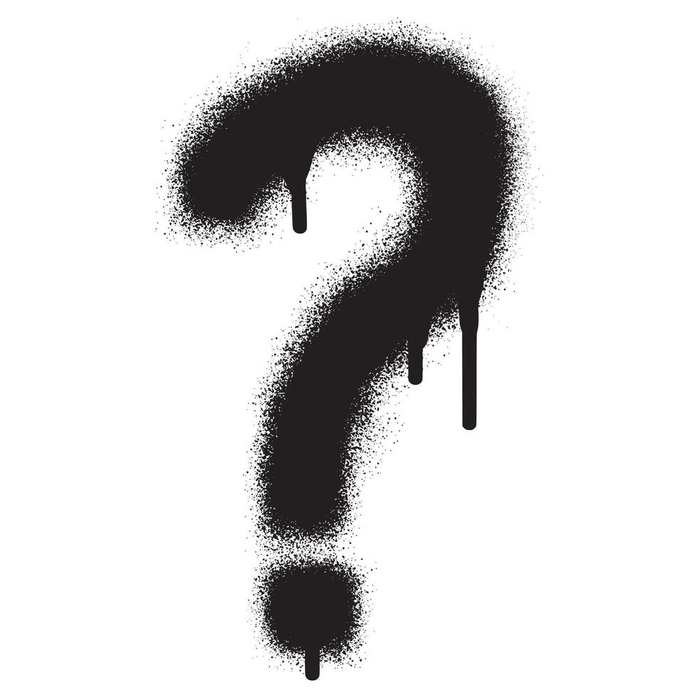 Question mark icon with black spray paint. Vector illustration.