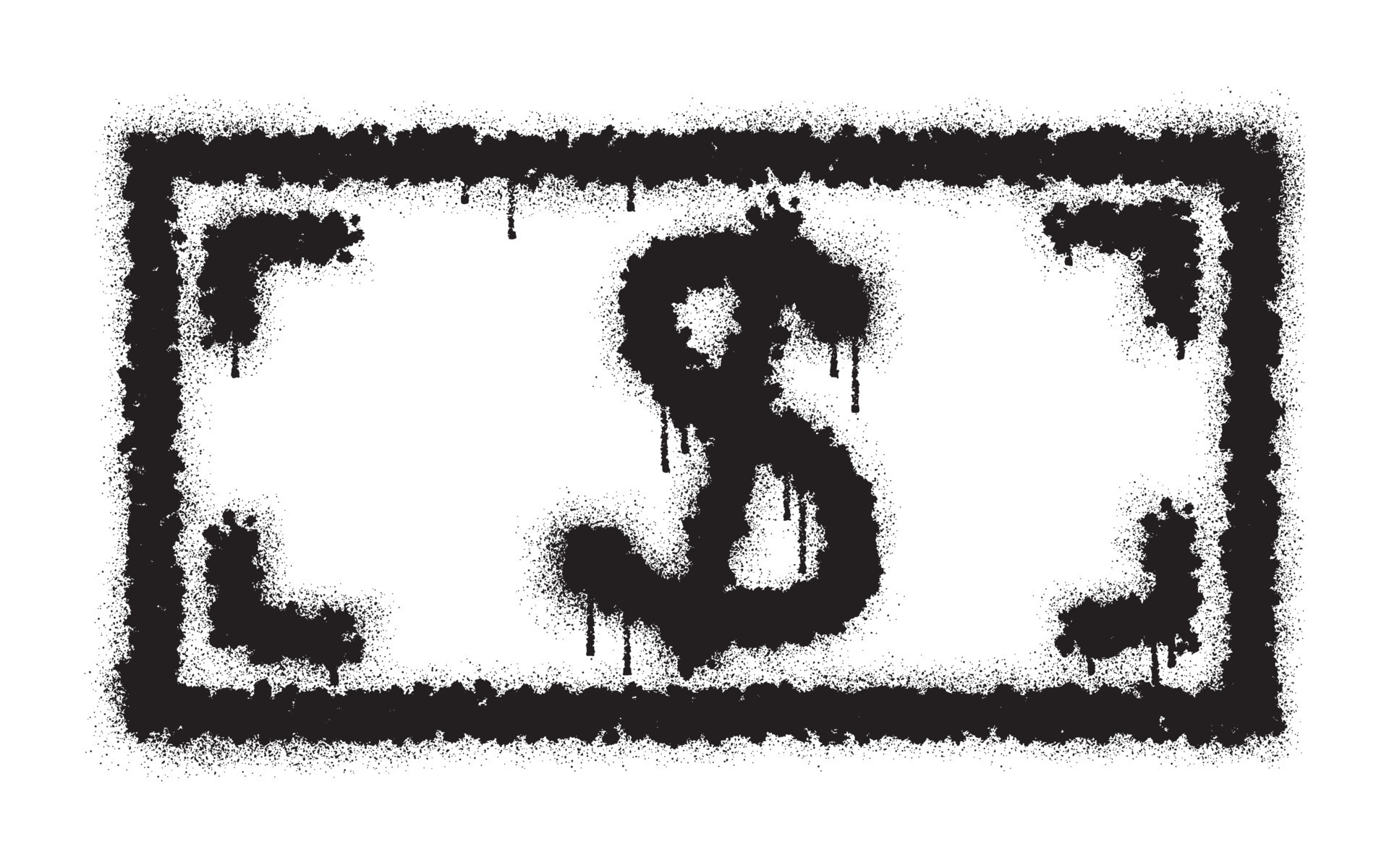 Dollar money symbol icon with black spray paint 20898289 Vector Art at