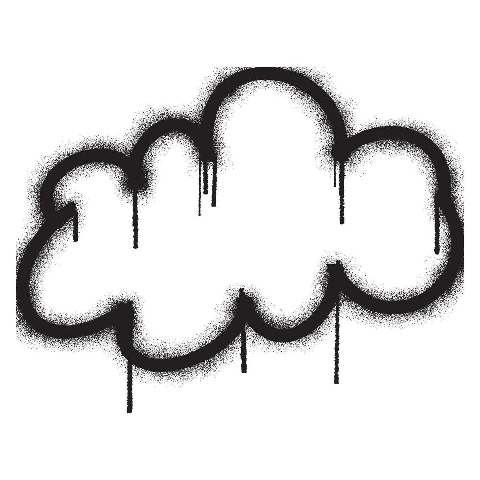 nube icono con negro rociar pintar vector