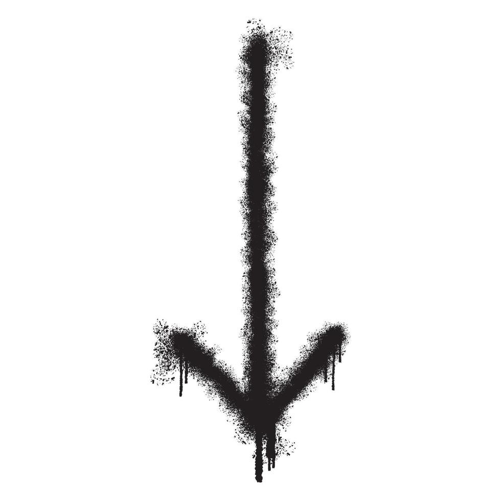 Graffiti arrow with black spray paint vector