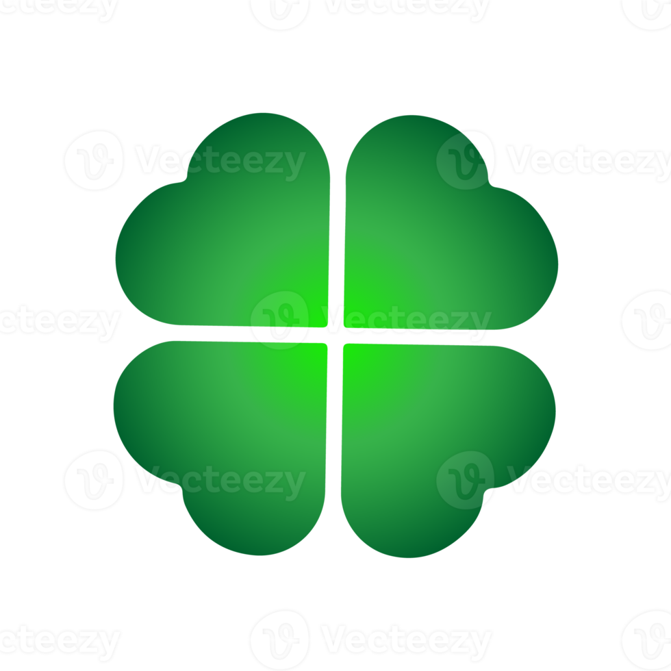 grön vitklöver klöver vektor ikon. st patrick dag symbol, pyssling blad tecken. vitklöver klöver isolerat, platt dekorativ element. png