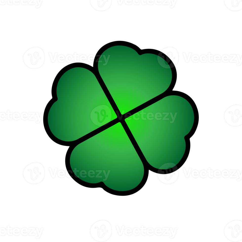 Green Shamrock clover vector icon. St Patrick day symbol, leprechaun leaf sign. Shamrock clover isolated, flat decorative element. png