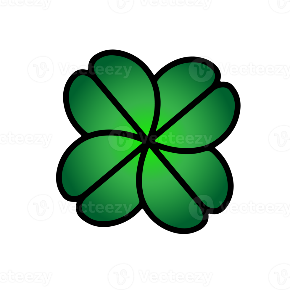 Grün Kleeblatt Kleeblatt Vektor Symbol. st Patrick Tag Symbol, Kobold Blatt unterzeichnen. Kleeblatt Kleeblatt isoliert, eben dekorativ Element. png