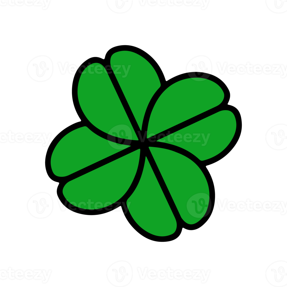 Green Shamrock clover vector icon. St Patrick day symbol, leprechaun leaf sign. Shamrock clover isolated, flat decorative element. png