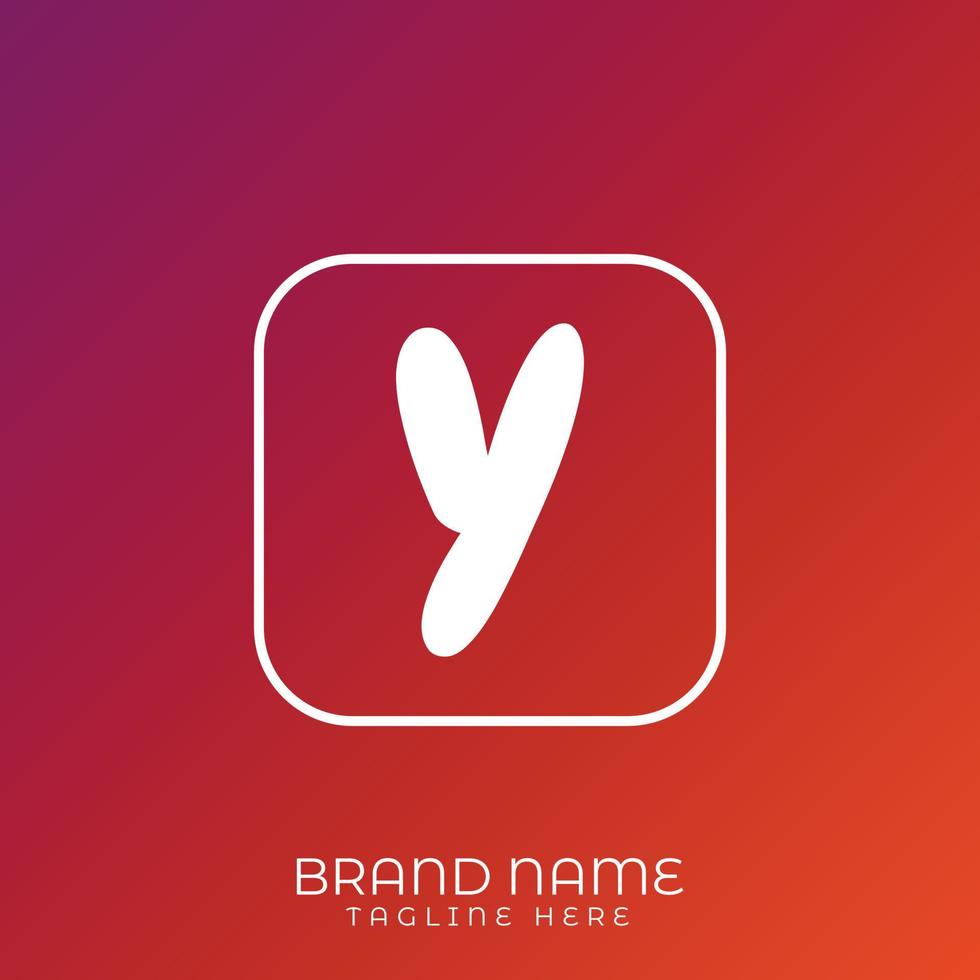 Letter Y initial logo template, alphabet with gradient background vector