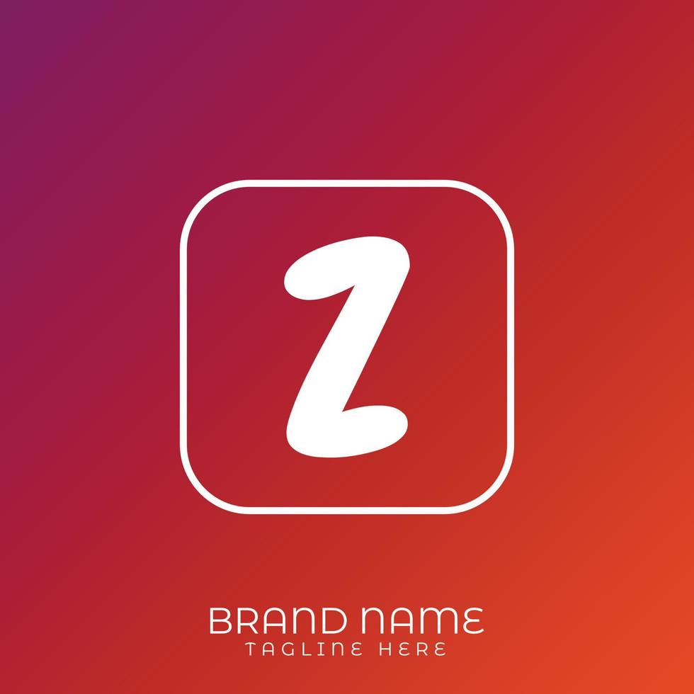 Letter Z initial logo template, alphabet with gradient background vector