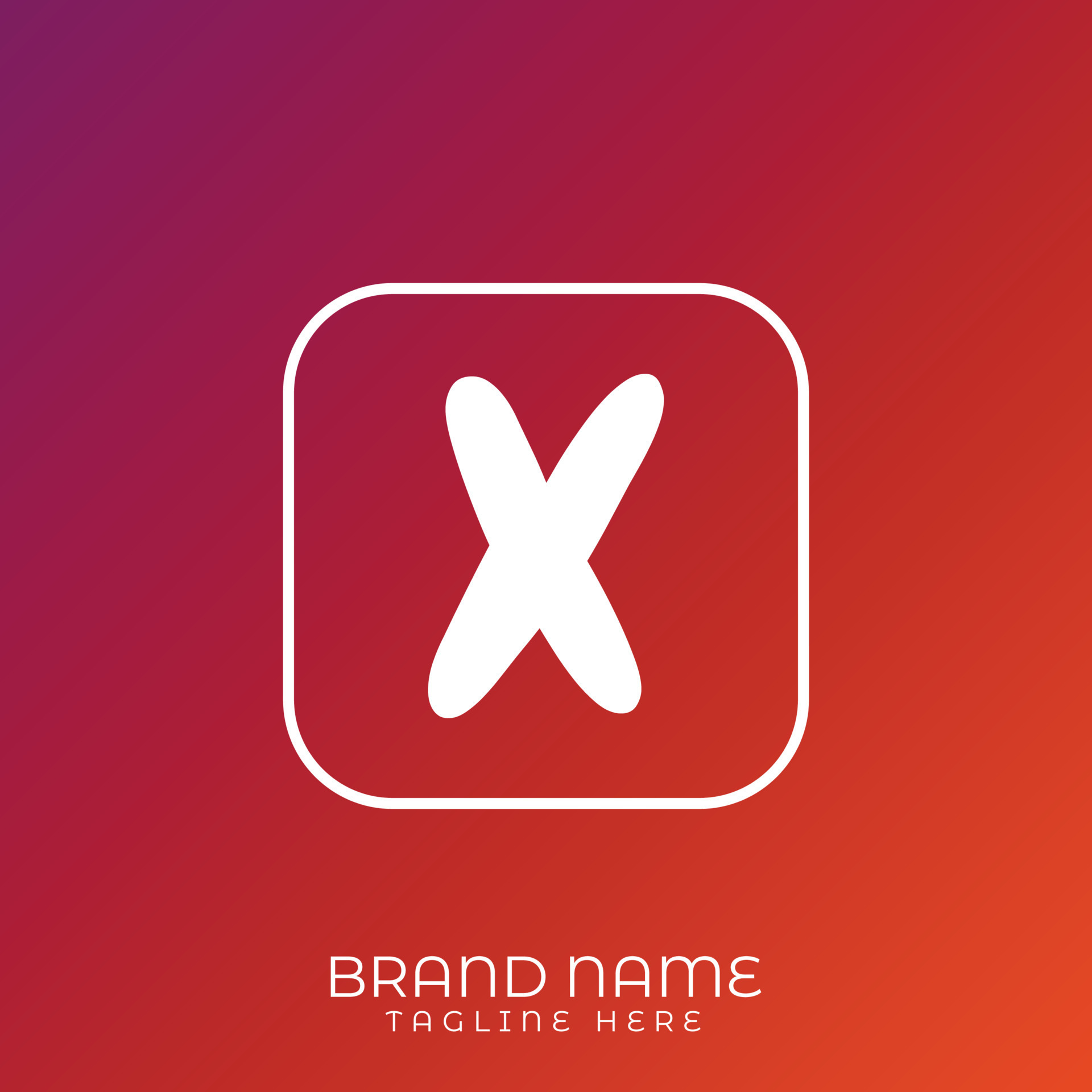 Letter X initial logo template, alphabet with gradient background