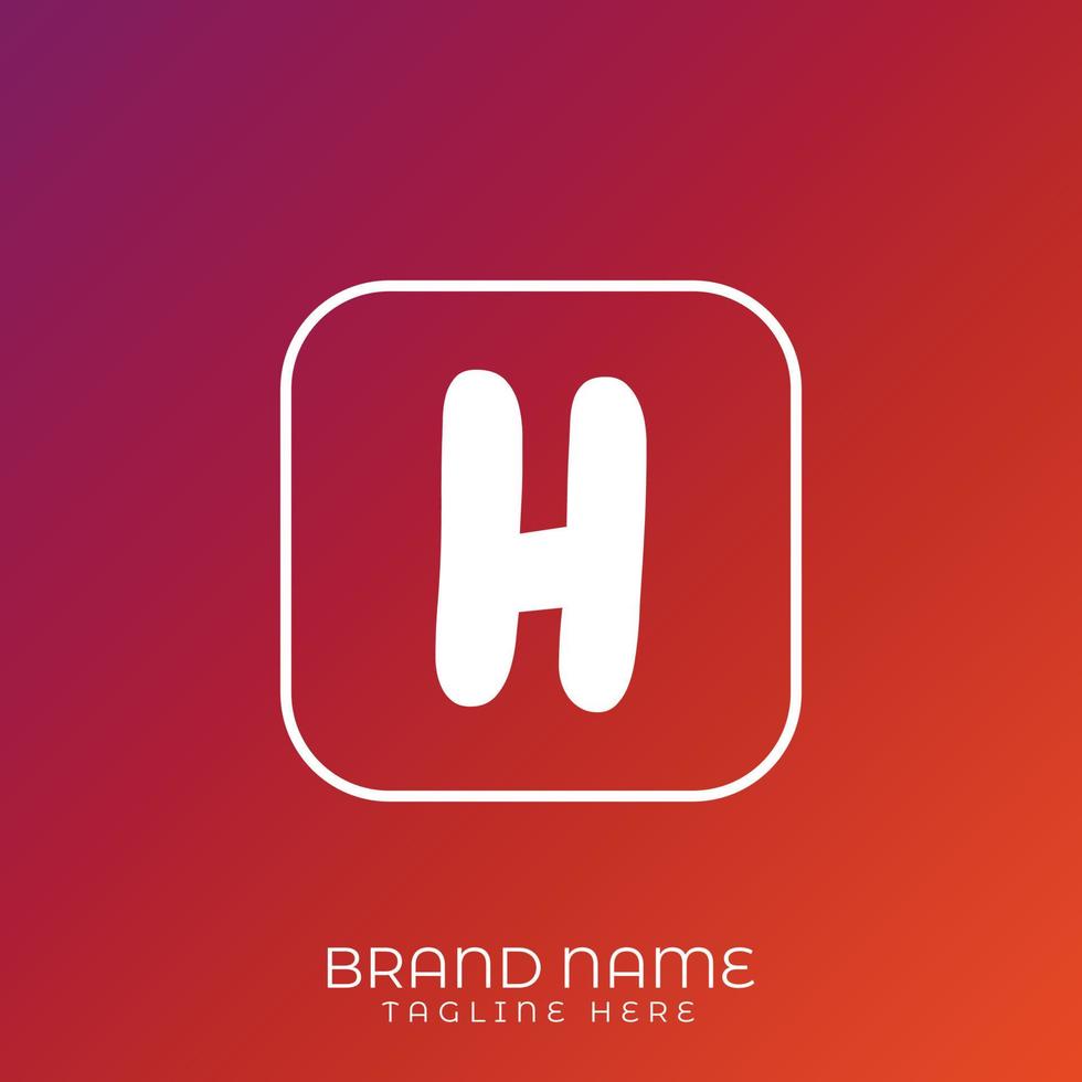 Letter H initial logo template, alphabet with gradient background vector