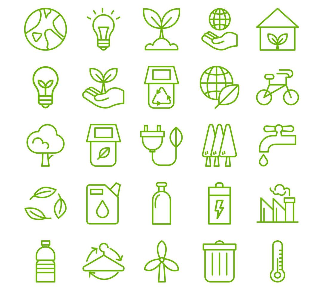 ecology icon line vector illustration