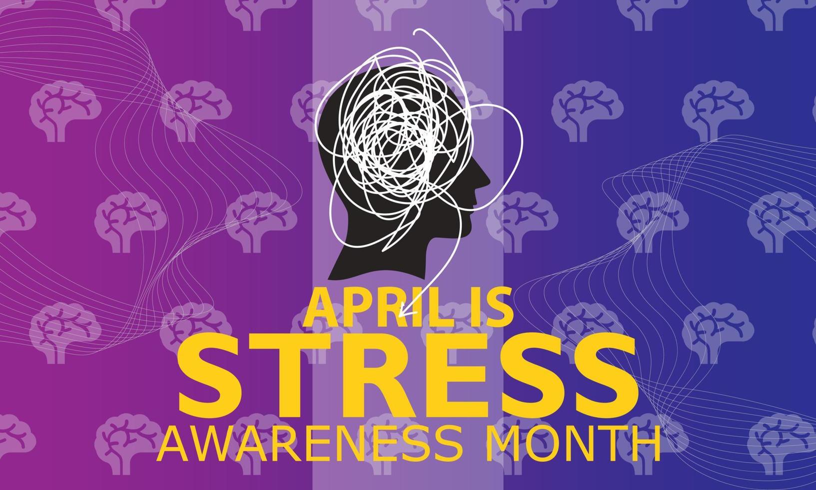 April is Stress Awareness Month. Holiday concept. Template for background, banner, card, poster vector