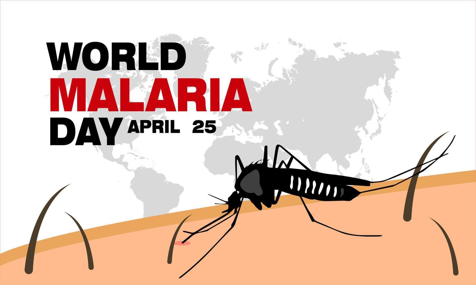 mundo malaria día. modelo para fondo, bandera, tarjeta, póster. vector ilustración.