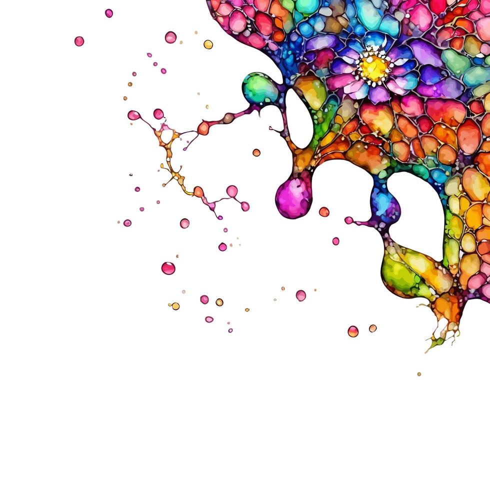 Rainbow Alcohol Ink Border Decoration vector