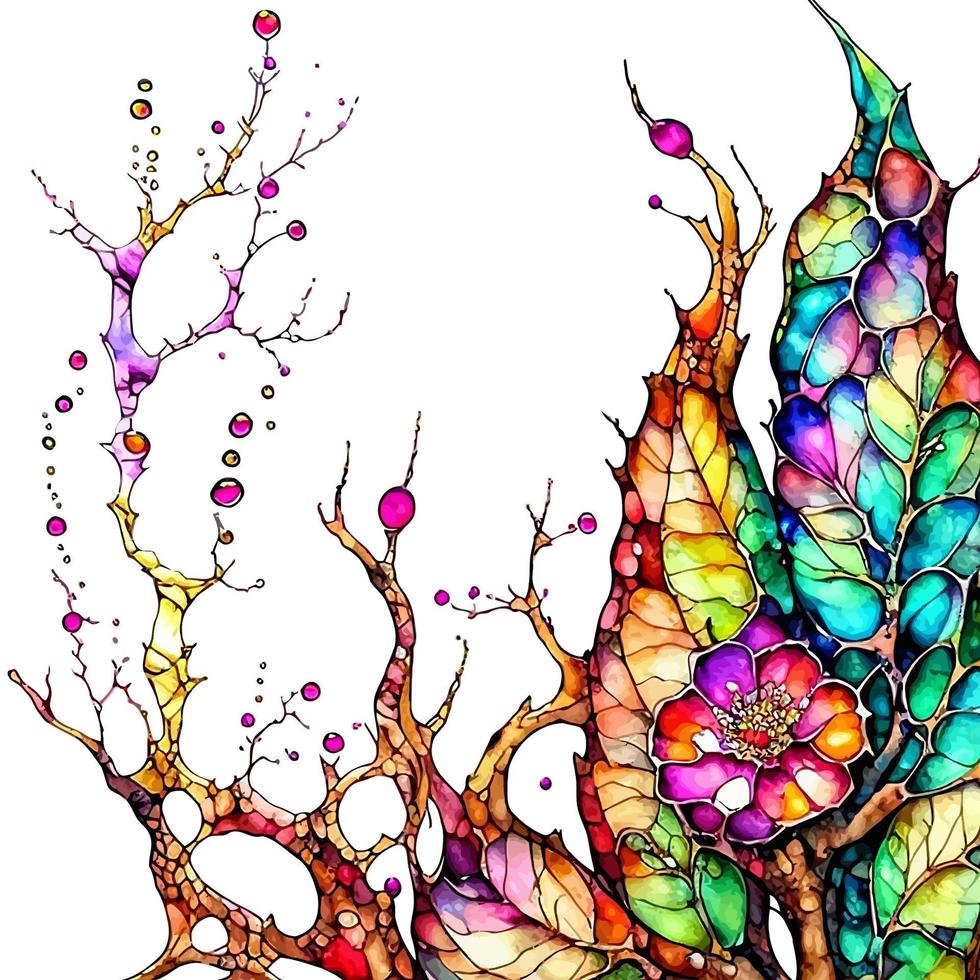 Abstract Alcohol Ink Border Decor vector