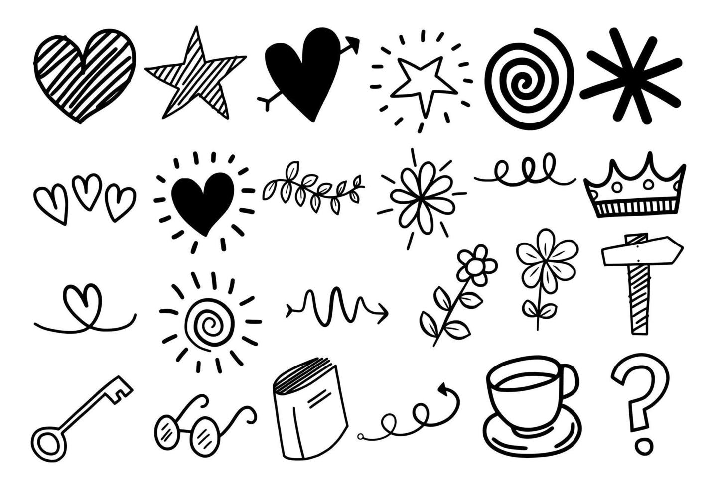 Hand Drawn Random Doodle Icons vector