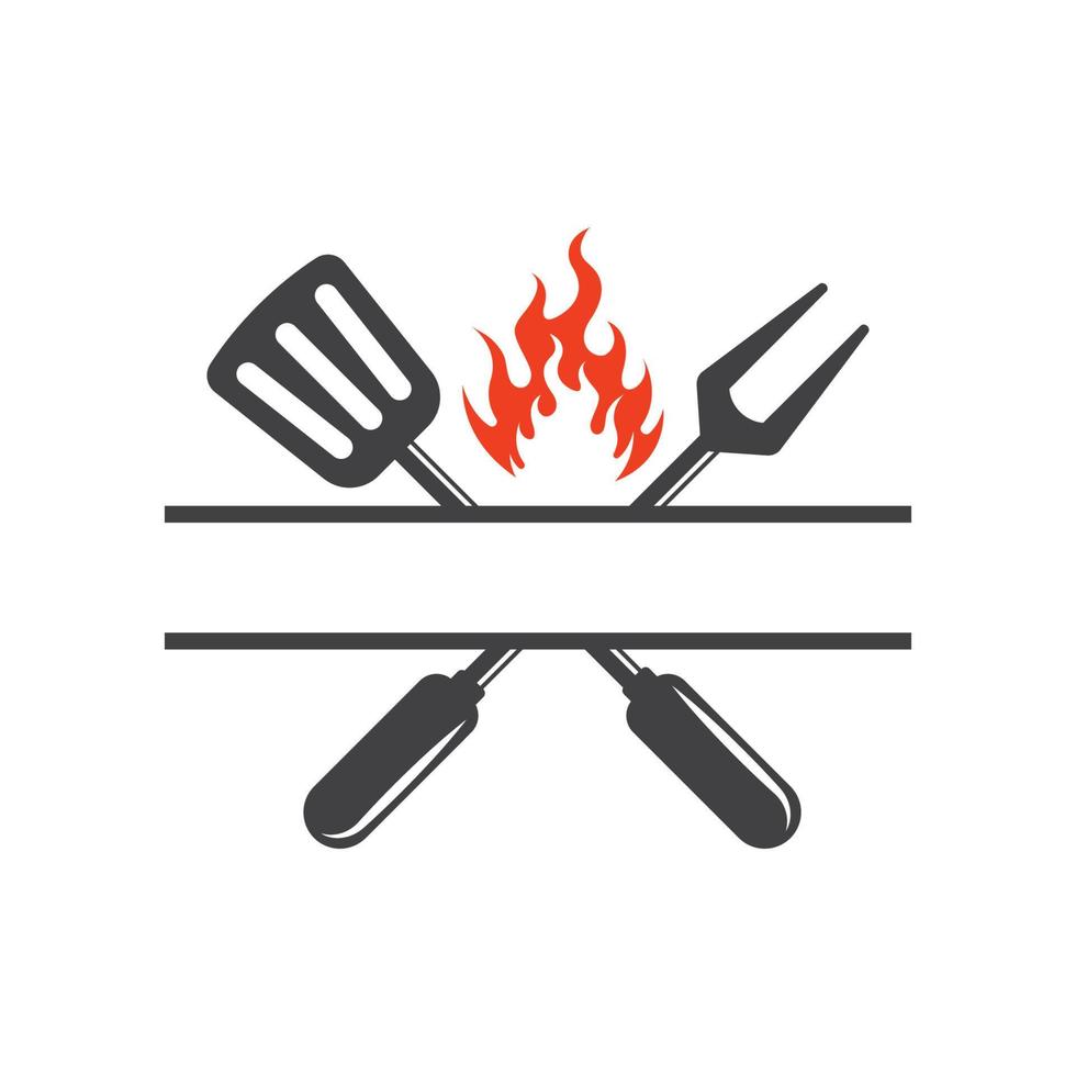 grill logo design vector