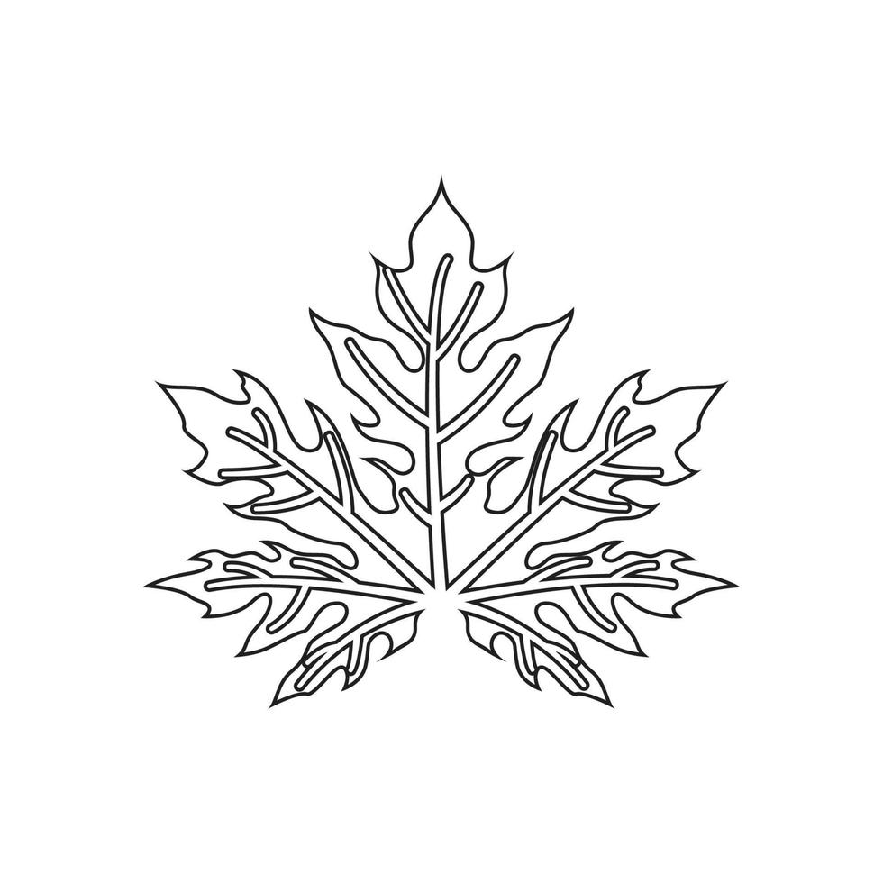 papaya leaf icon vector