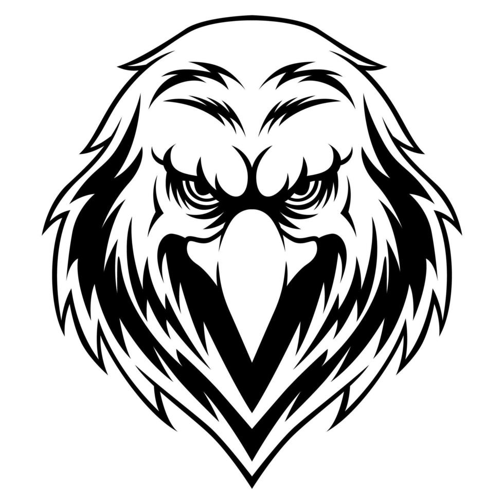 águila cabeza vector. halcón águila negro y blanco logo diseño vector modelo