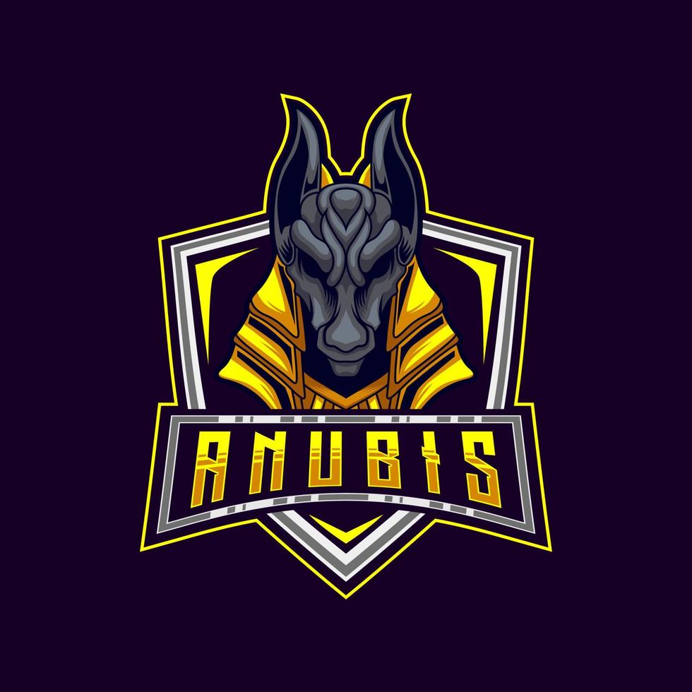 Anubis E-Sport logo. Anubis Mascot Logo Design Vector Template Illustration. Anubis E-Sport Gaming Mascot Logo Template