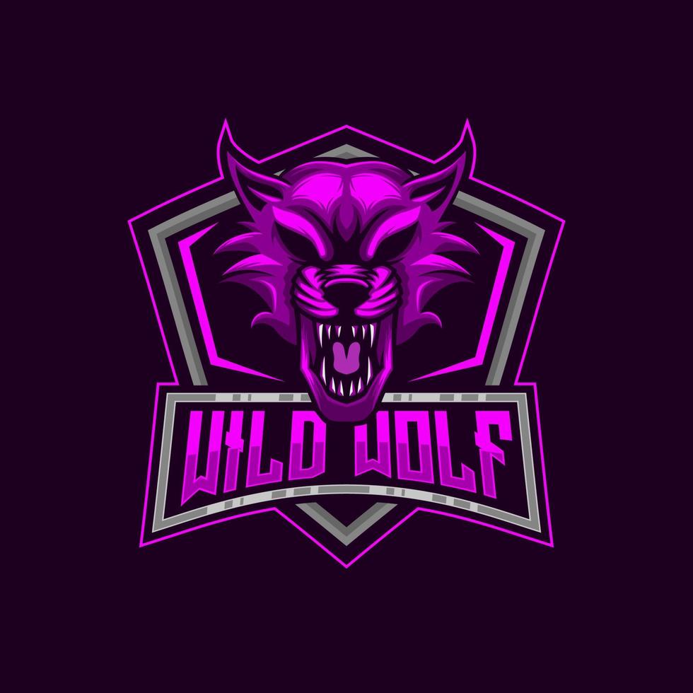 lobo e-sport vector mascota logo diseño con moderno ilustración concepto estilo para insignia, emblema y. enojado lobo ilustración para deporte y deporte equipo.