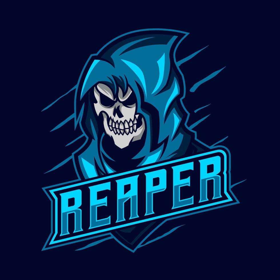 Grim Reaper Logo. Grim Reaper E-Sport Mascot Logo Design Vector Illustration Template