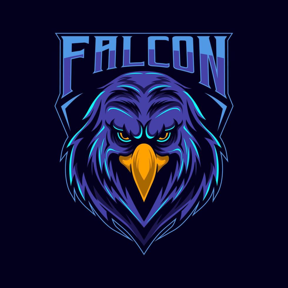 Eagle E-Sport Logo. Falcon Eagle Mascot Logo Design Vector Illustration Template