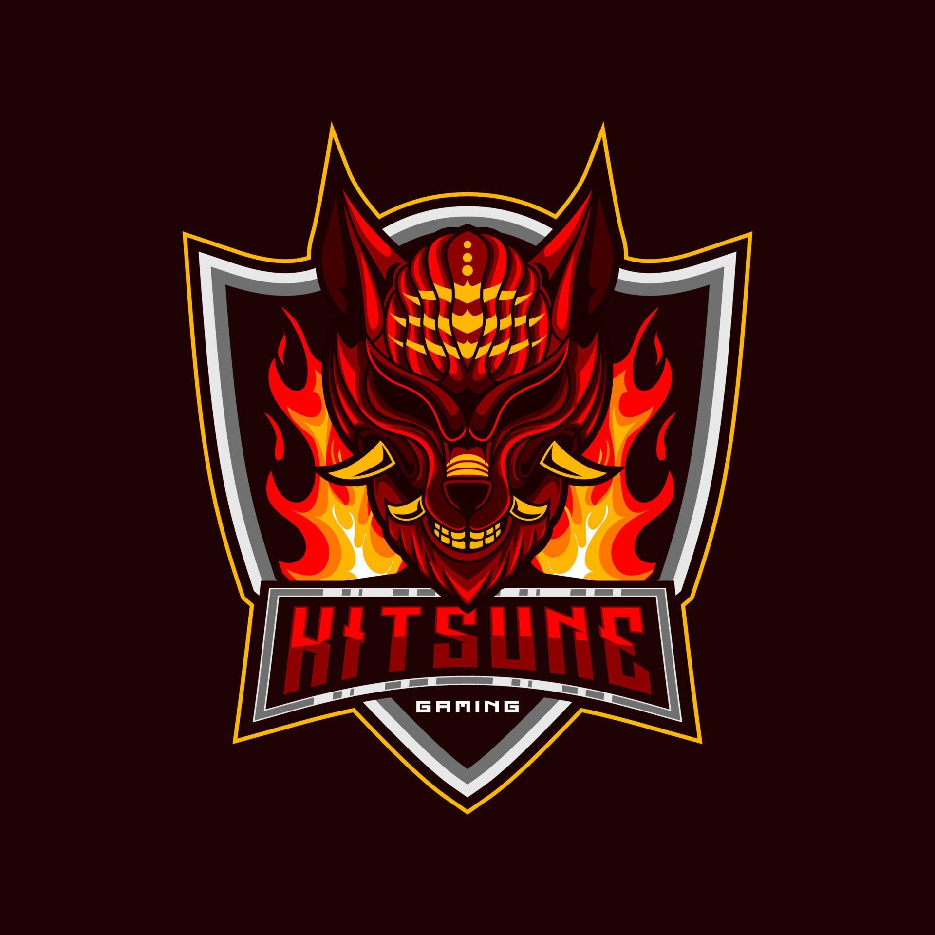 Kitsune Logo. Kitsune esport mascot logo design. Kitsune Samurai Head ...