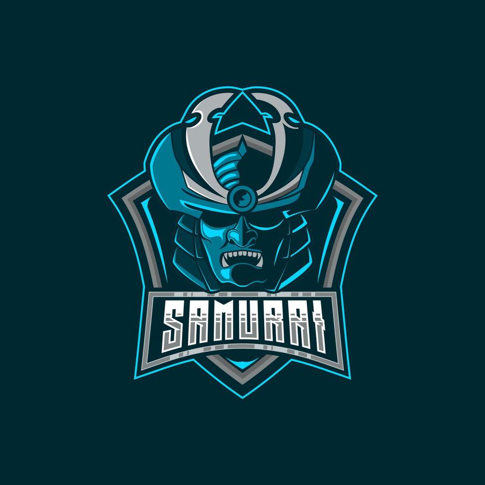 Ronin Samurai E-Sport mascot logo design vector illustration template