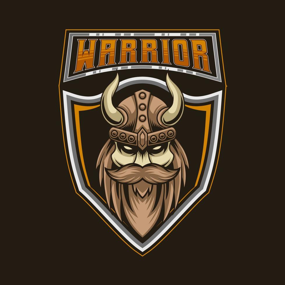Viking Logo. Viking E-Sport Mascot Logo Design Vector Template Illustration