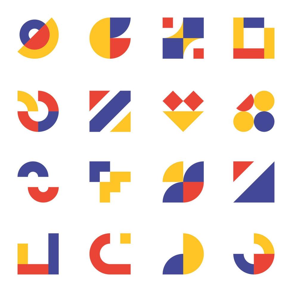 Bauhaus Geometric Shapes Collection vector