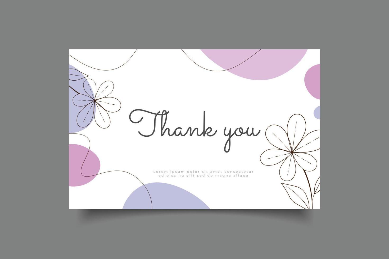 thank you card template design vector