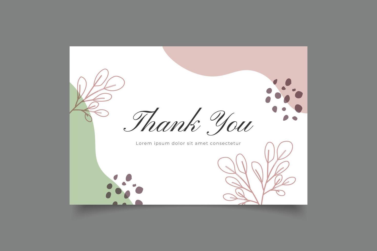 thank you card template design vector