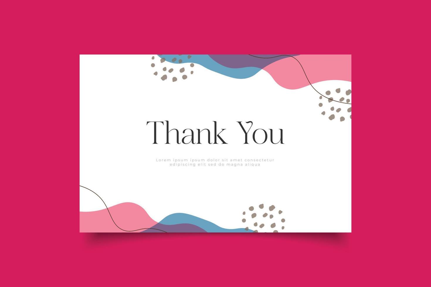 thank you card template design vector