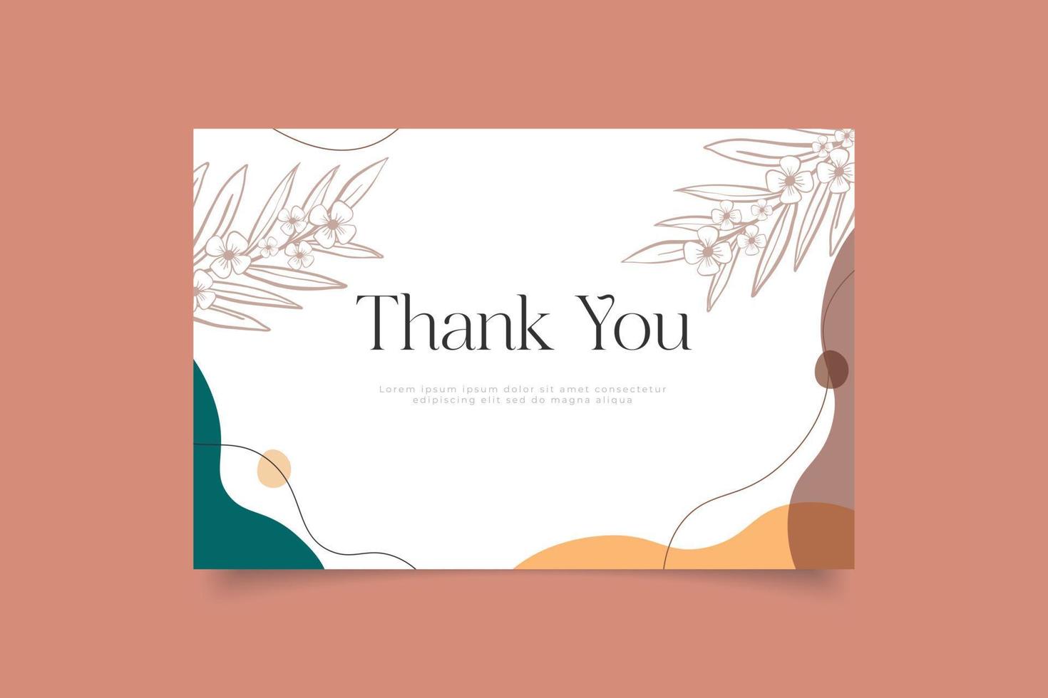 thank you card template design vector