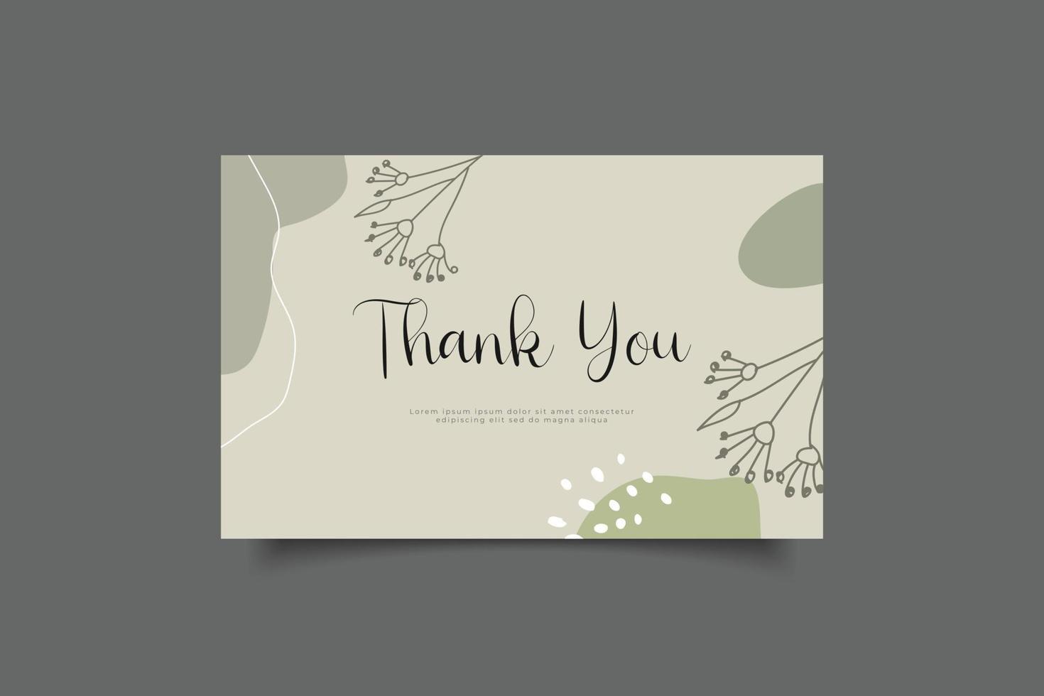 thank you card template design vector