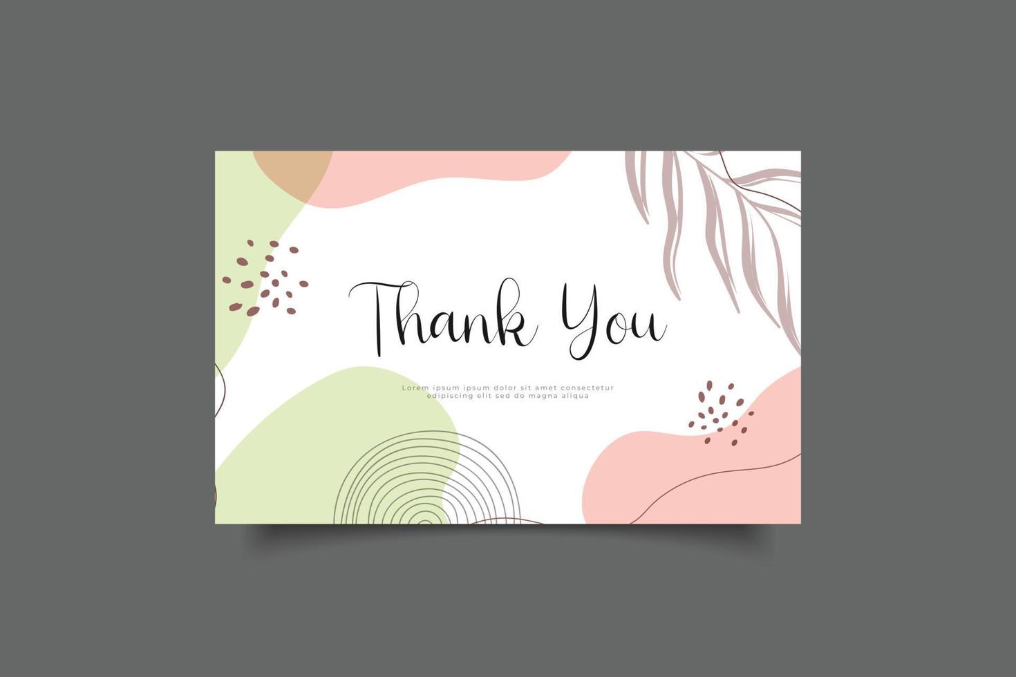 thank you card template design vector