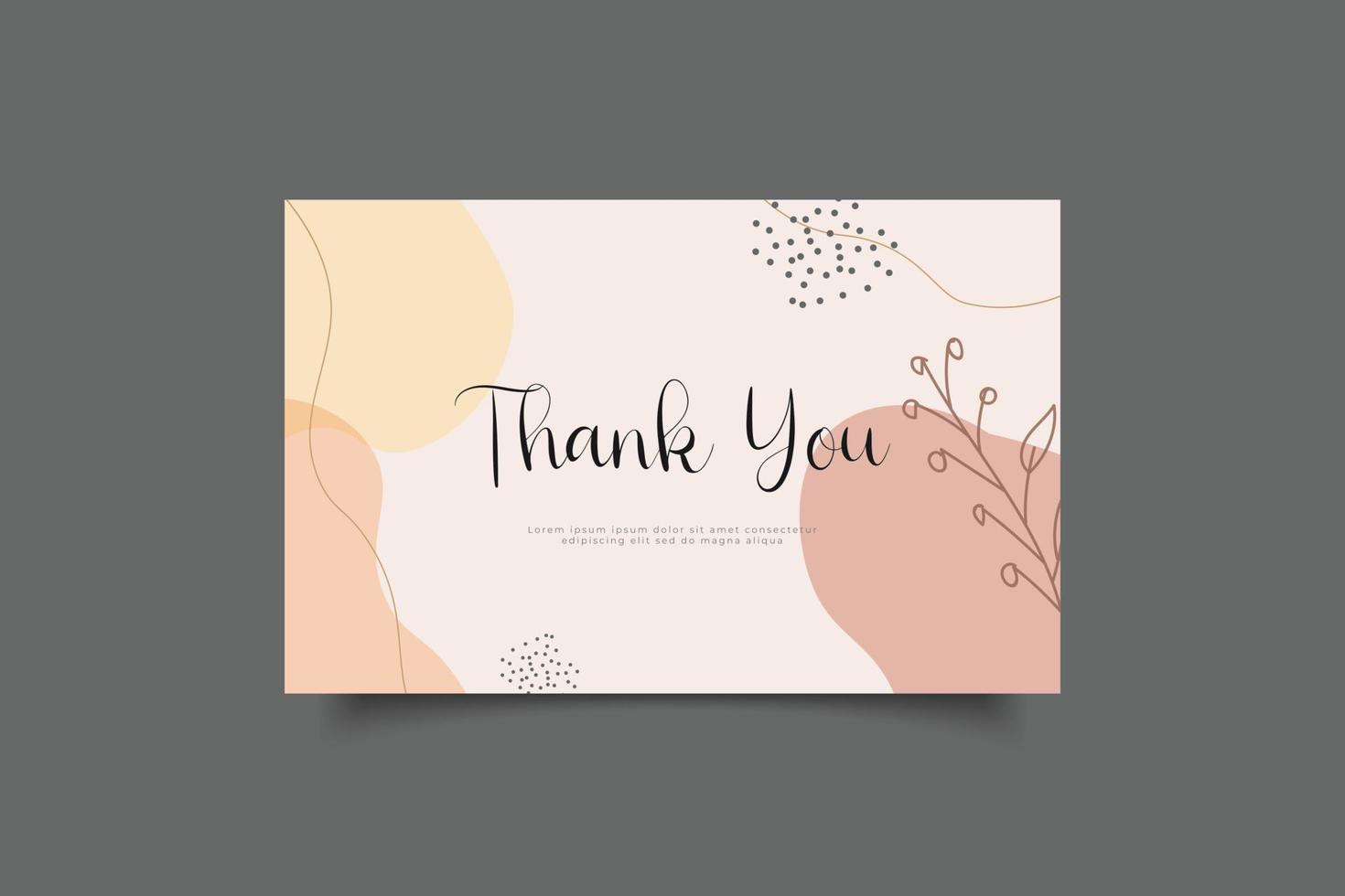 thank you card template design vector