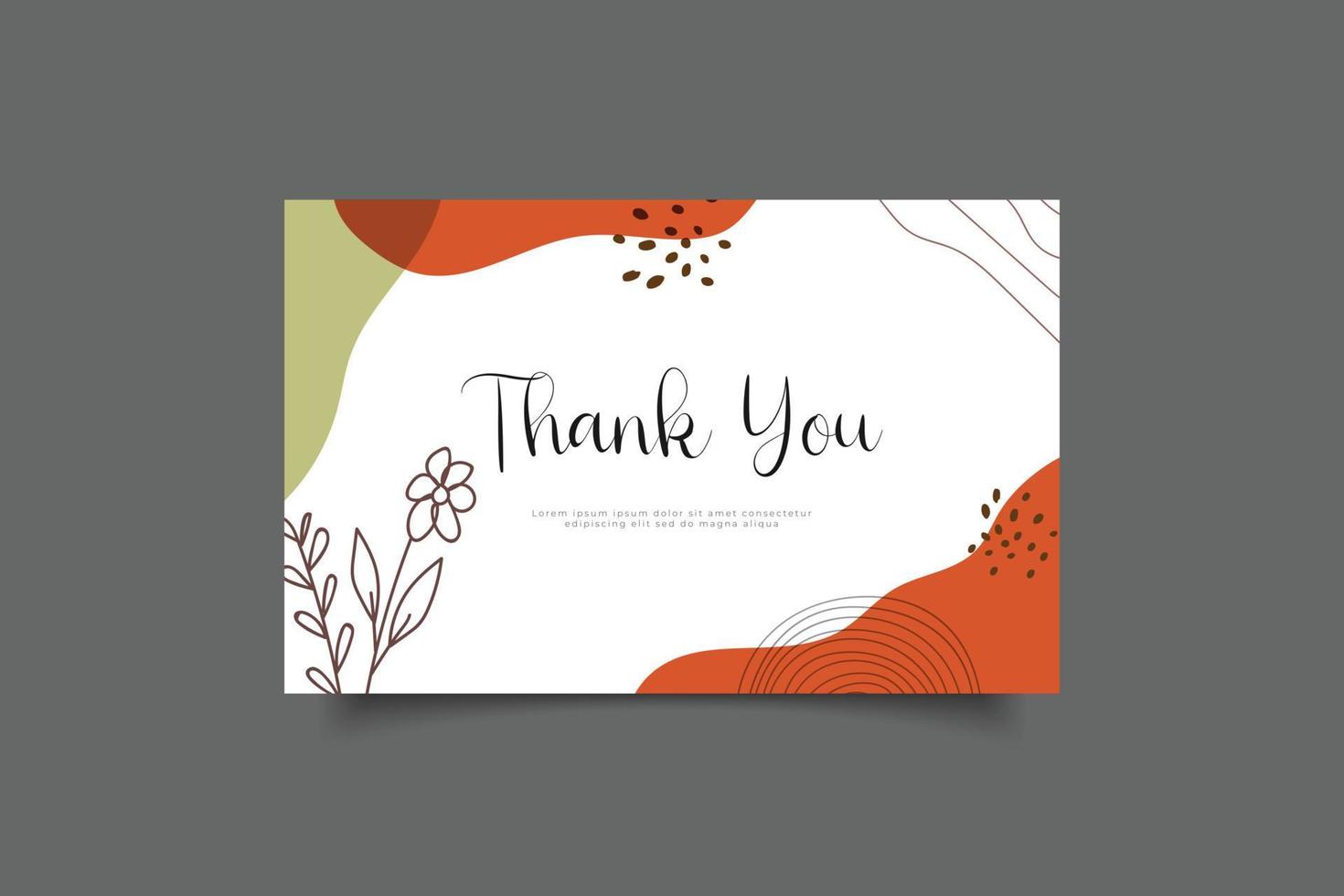 thank you card template design vector