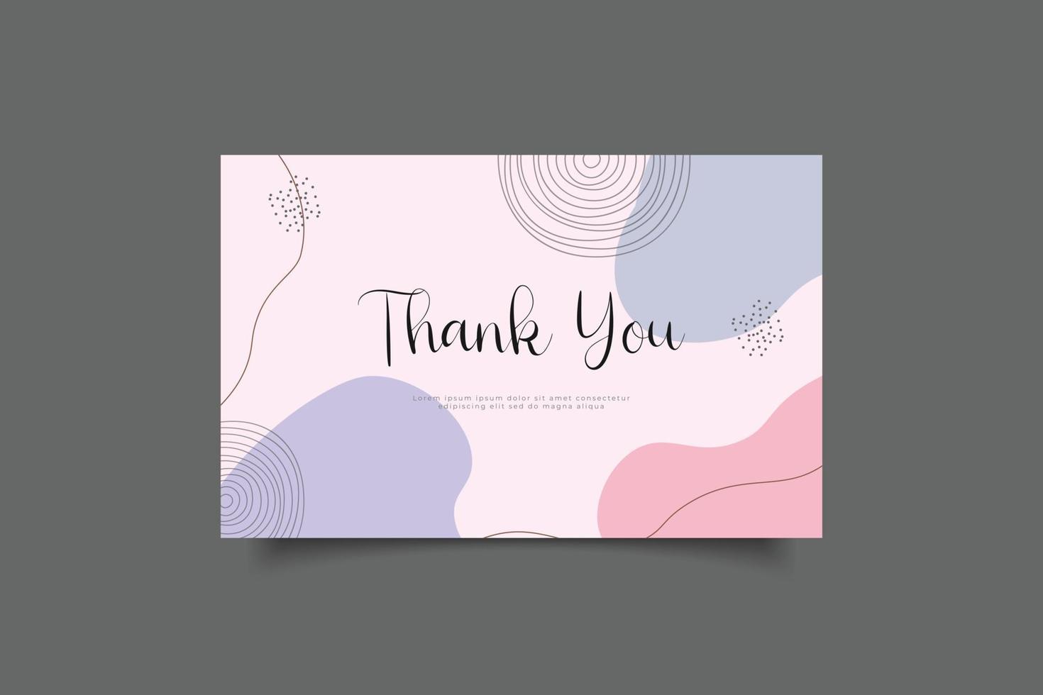 thank you card template design vector