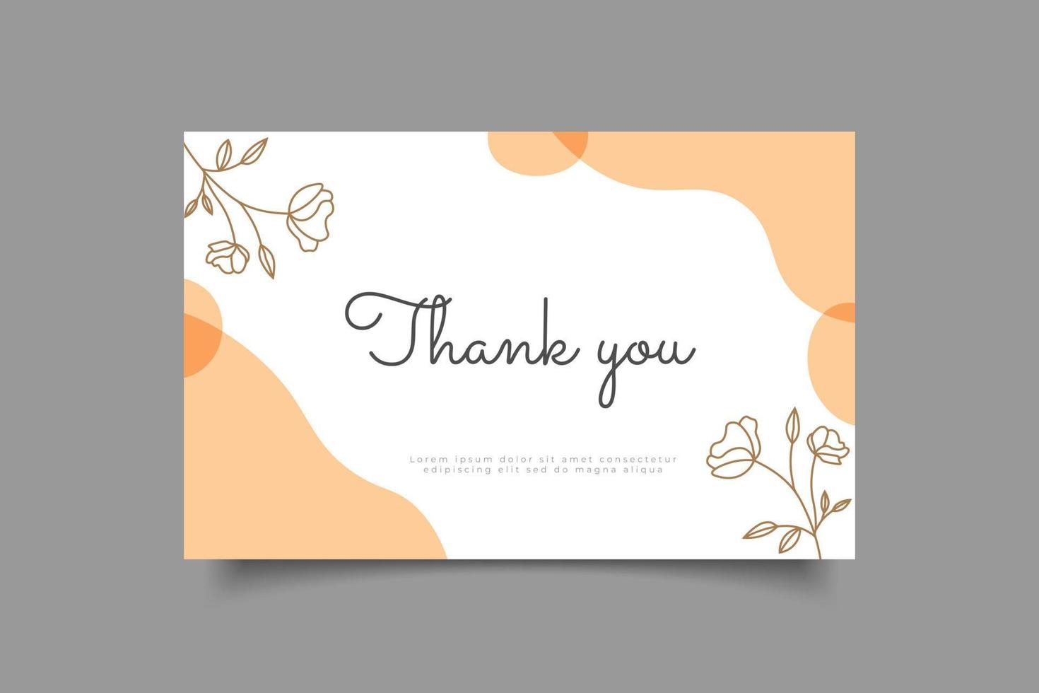 thank you card template design vector