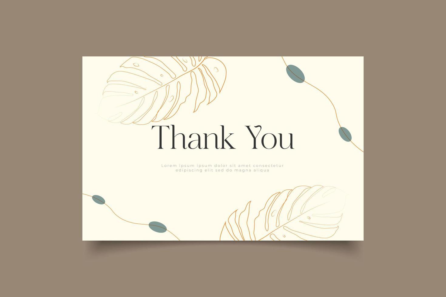 thank you card template design vector