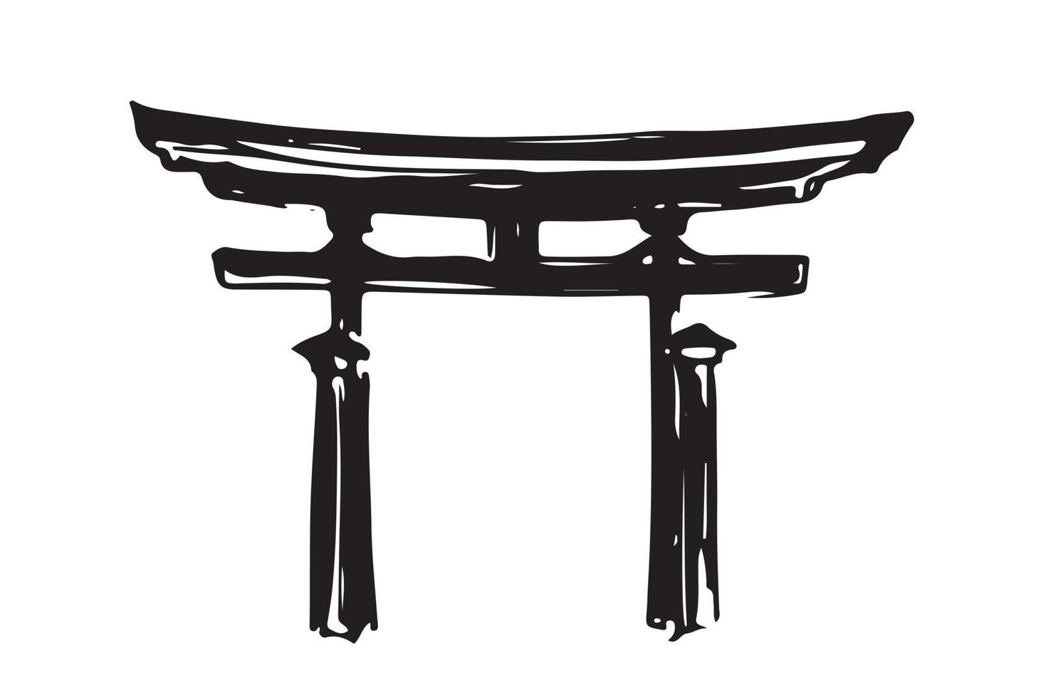 Japan Gate. Hand drawn illustrations. Vector. vector