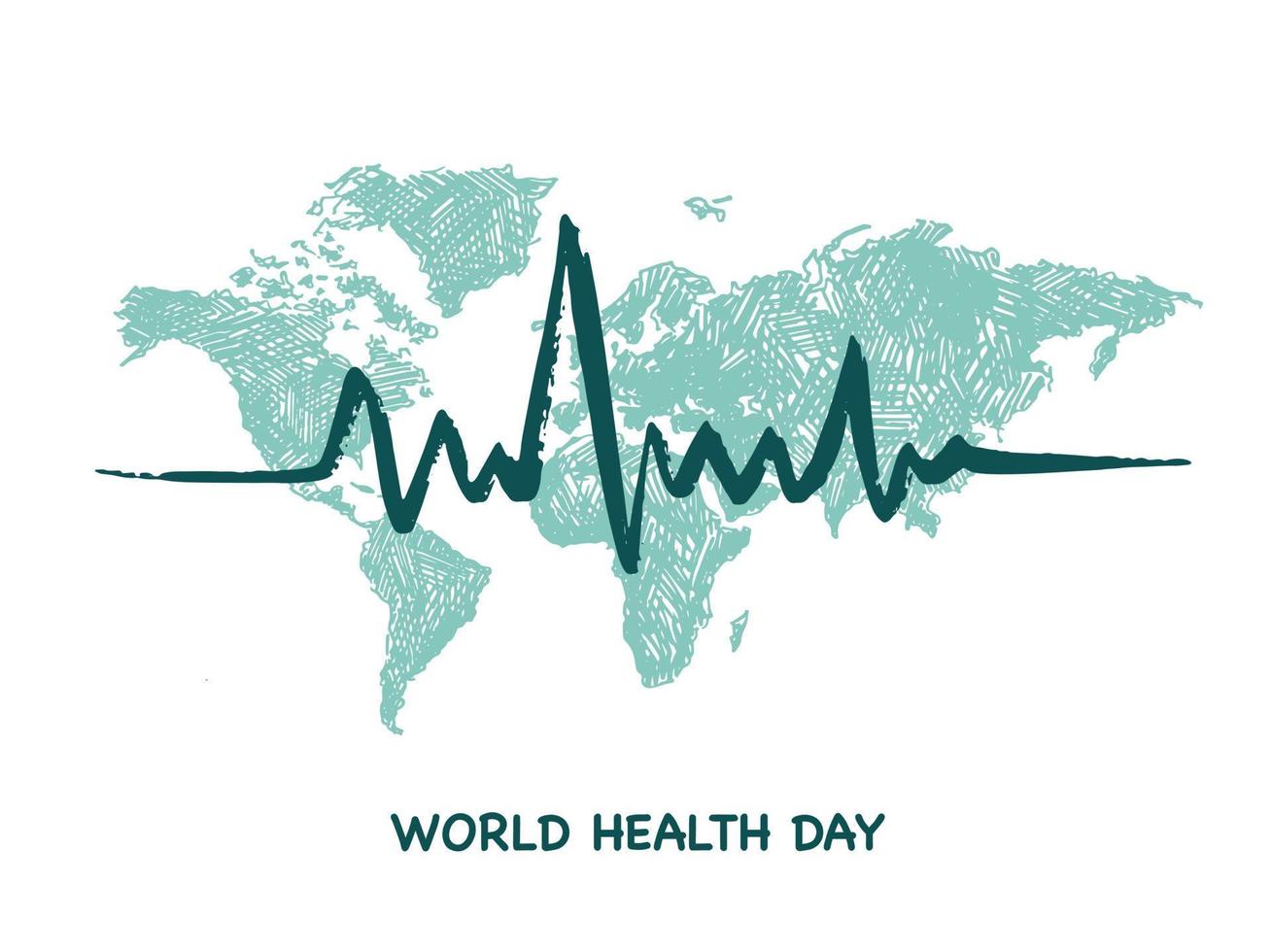 mundo salud día en un azul antecedentes vector