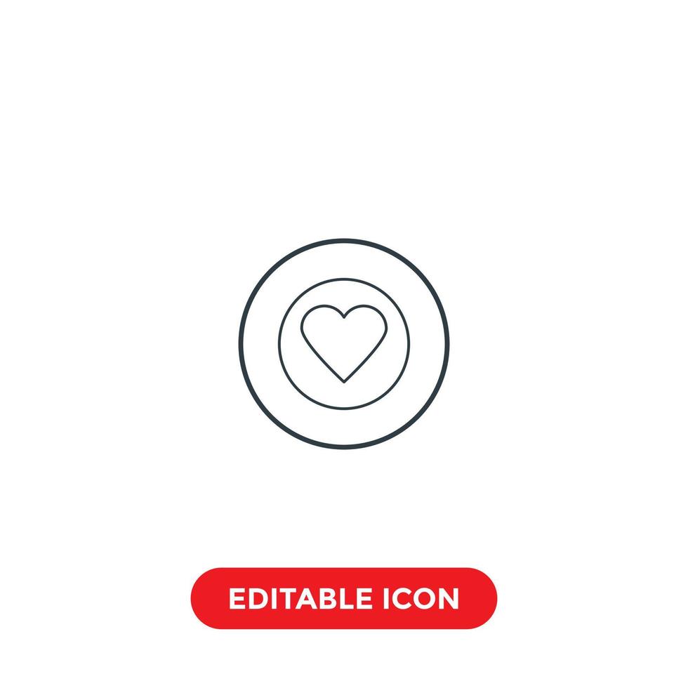 love coin editable stroke icon vector