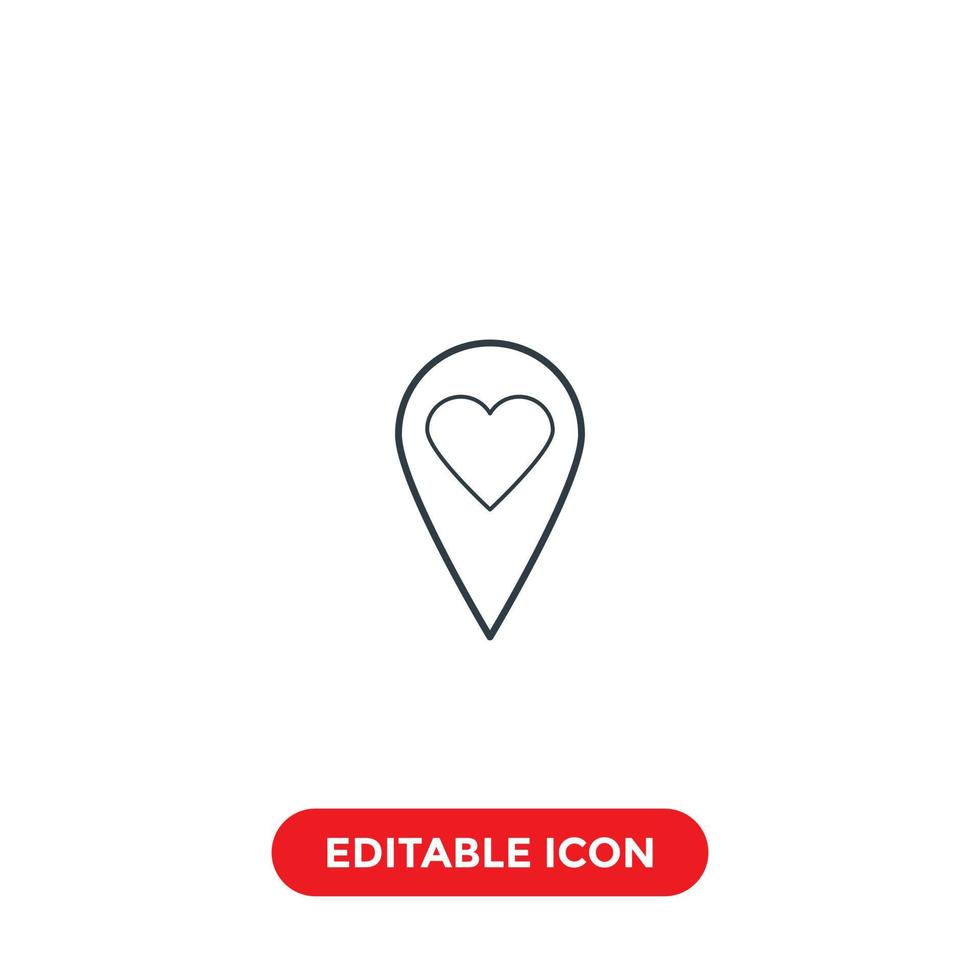 love location editable stroke icon vector